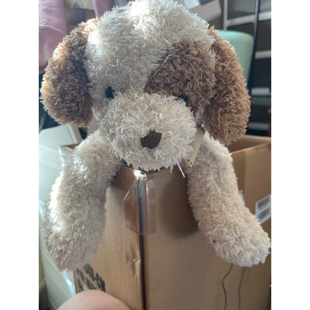 Burton + Burton Shaggy Puppy Dog Plush Cream Tan Stuffed‎ Animal 9722045